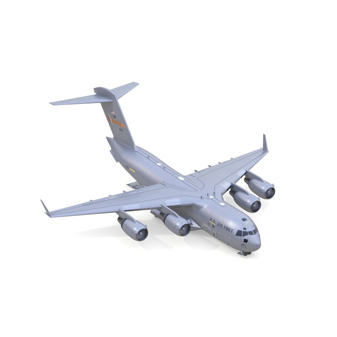 Boeing C-17 Globemaster 3D Model – High Quality Military Aircraft, FBX, OBJ - View 10