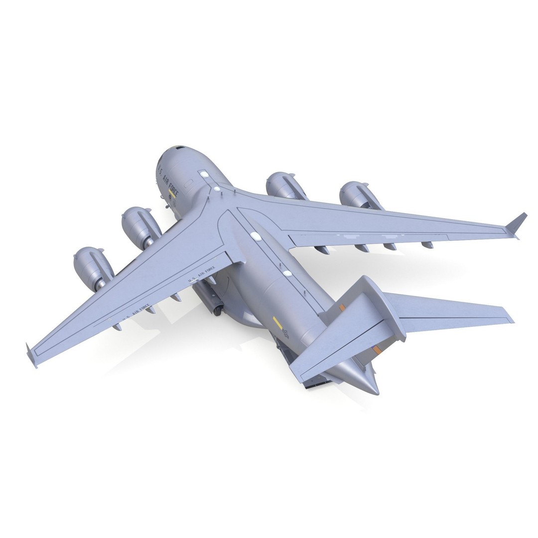 Boeing C-17 Globemaster 3D Model – High Quality Military Aircraft, FBX, OBJ - View 11