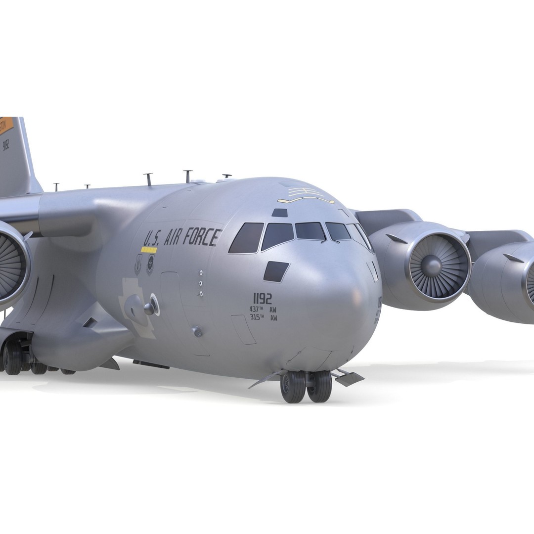 Boeing C-17 Globemaster 3D Model – High Quality Military Aircraft, FBX, OBJ - View 12