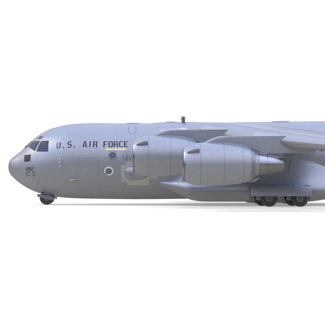 Boeing C-17 Globemaster 3D Model – High Quality Military Aircraft, FBX, OBJ - View 17