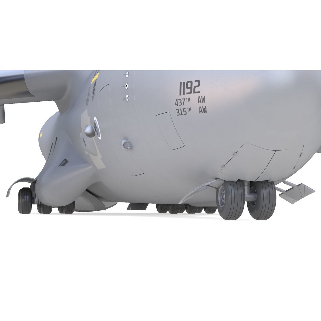 Boeing C-17 Globemaster 3D Model – High Quality Military Aircraft, FBX, OBJ - View 22