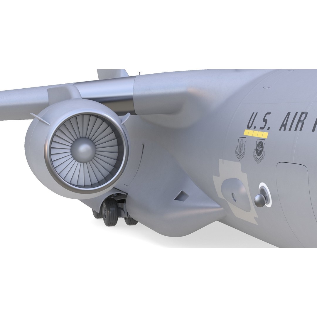 Boeing C-17 Globemaster 3D Model – High Quality Military Aircraft, FBX, OBJ - View 23