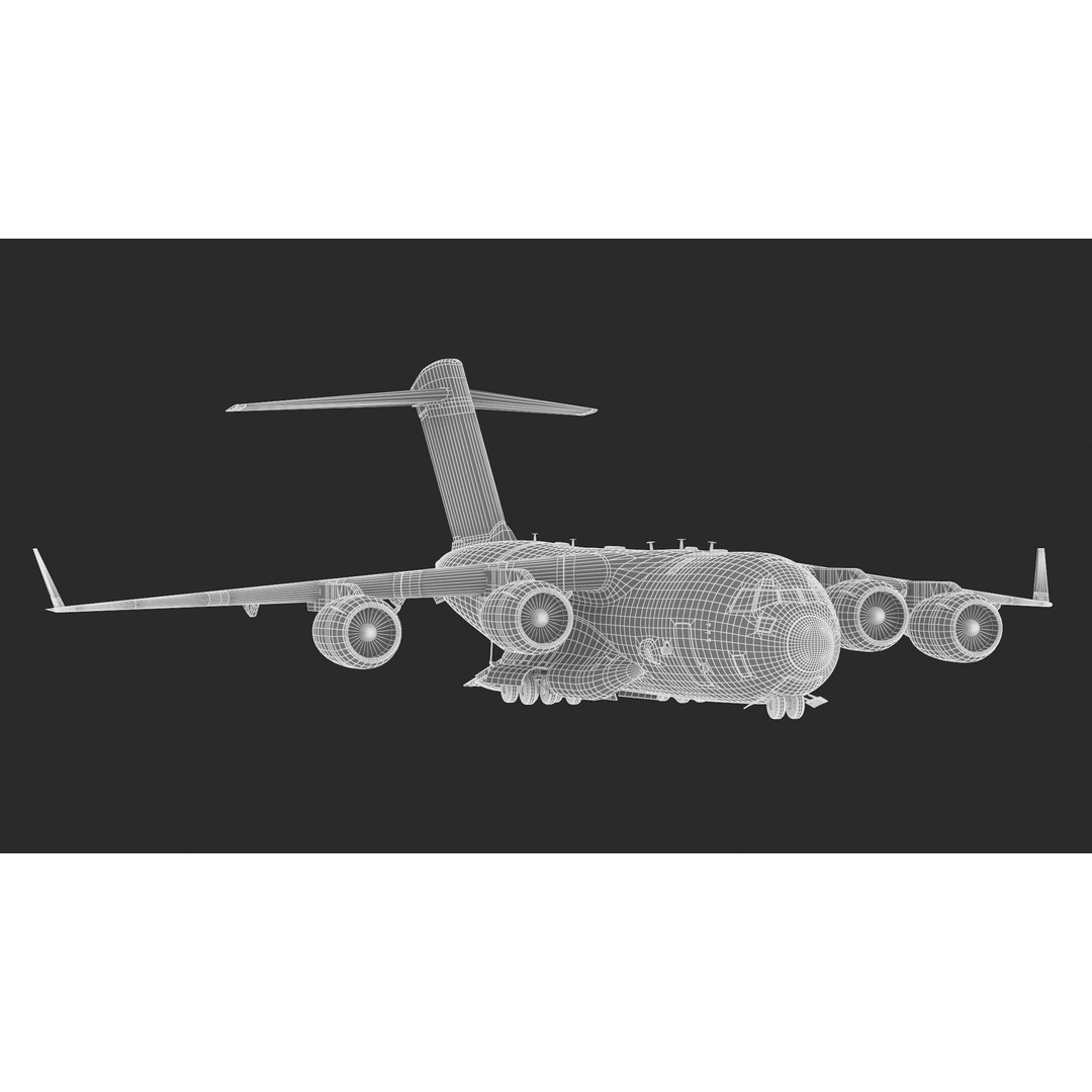 Boeing C-17 Globemaster 3D Model – High Quality Military Aircraft, FBX, OBJ - View 27