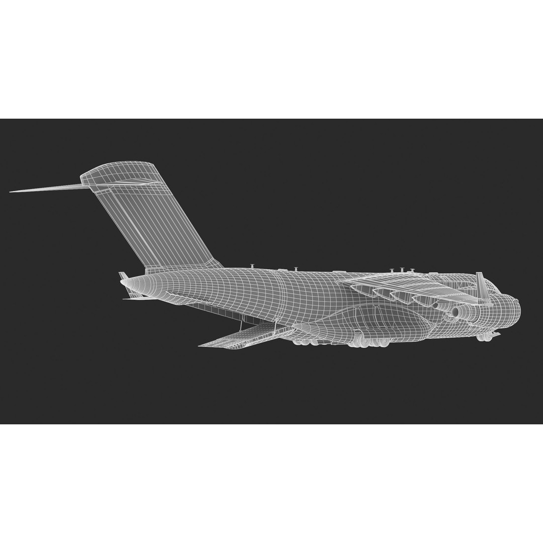 Boeing C-17 Globemaster 3D Model – High Quality Military Aircraft, FBX, OBJ - View 29