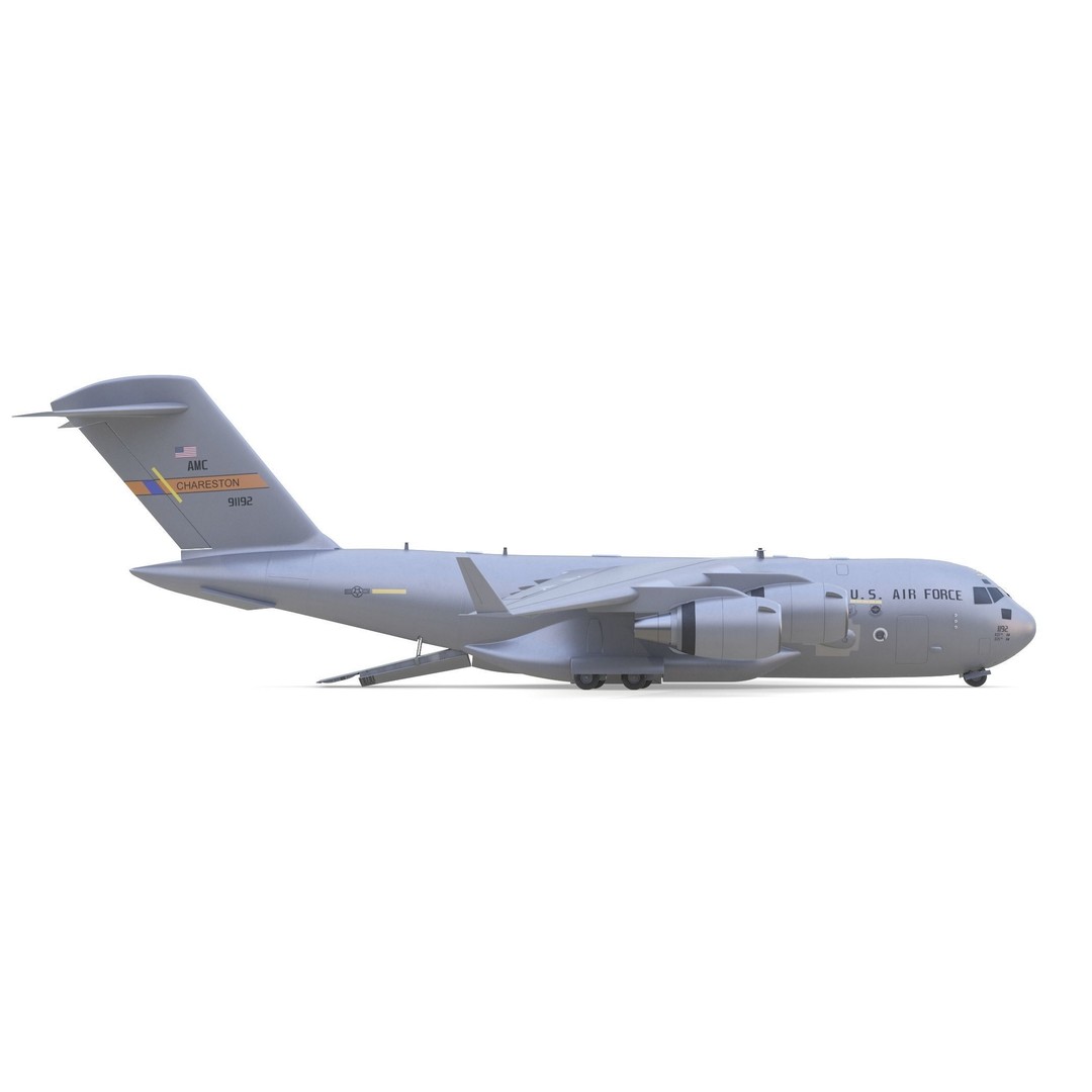 Boeing C-17 Globemaster 3D Model – High Quality Military Aircraft, FBX, OBJ - View 3