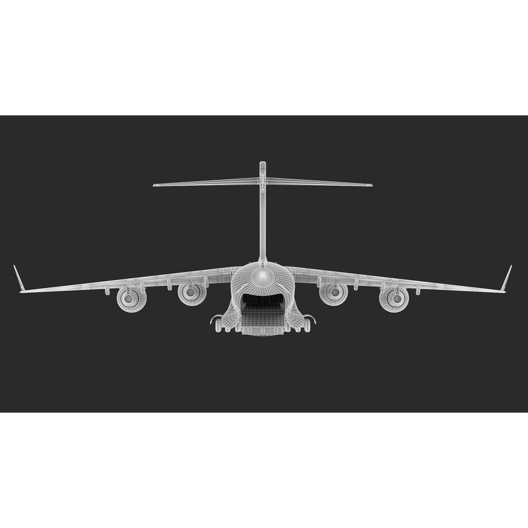 Boeing C-17 Globemaster 3D Model – High Quality Military Aircraft, FBX, OBJ - View 30