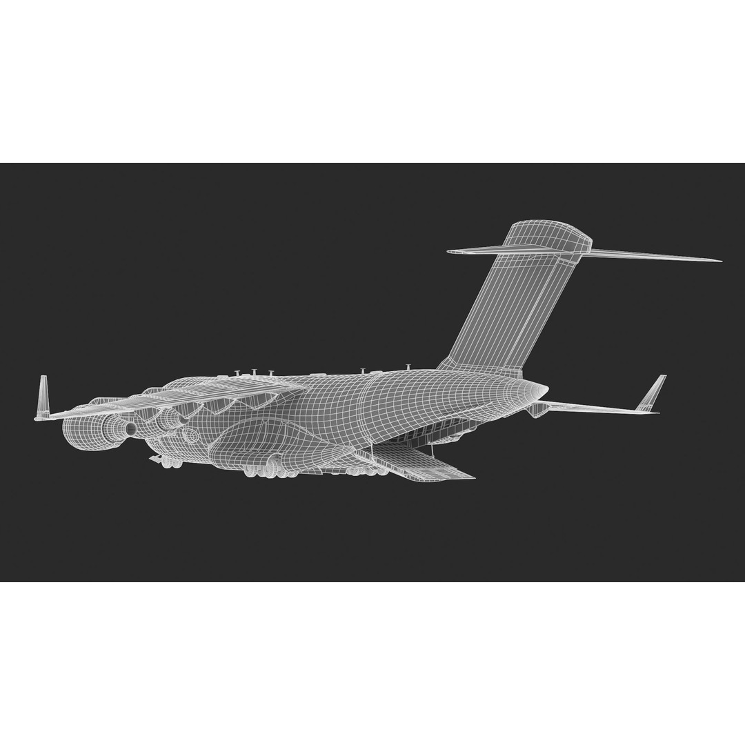 Boeing C-17 Globemaster 3D Model – High Quality Military Aircraft, FBX, OBJ - View 31