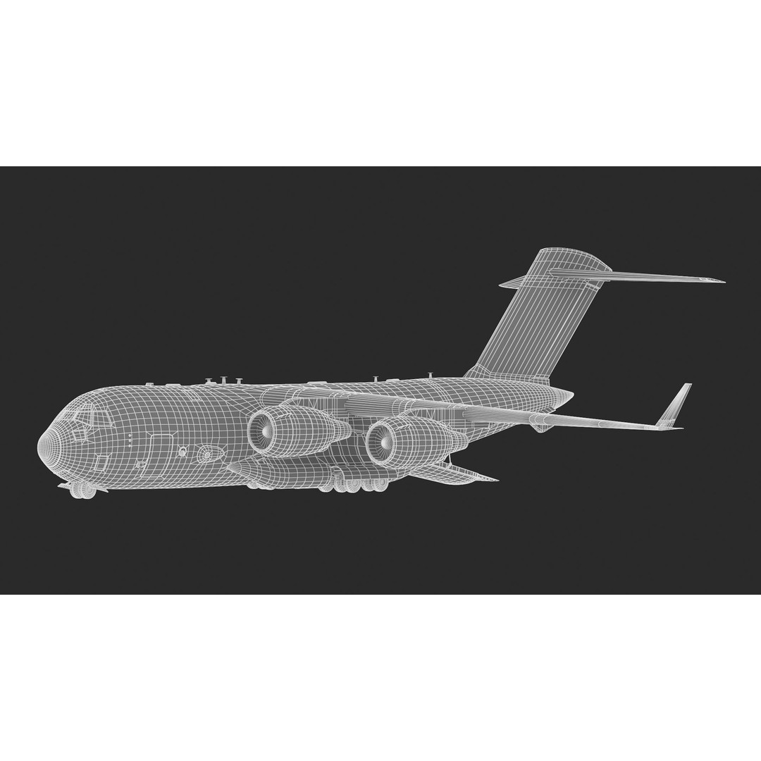 Boeing C-17 Globemaster 3D Model – High Quality Military Aircraft, FBX, OBJ - View 33