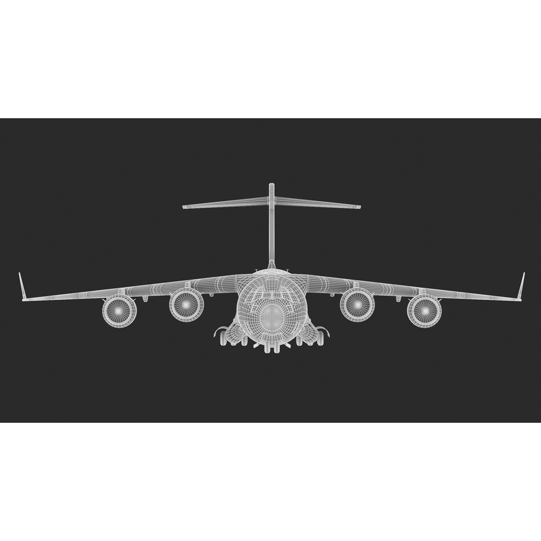 Boeing C-17 Globemaster 3D Model – High Quality Military Aircraft, FBX, OBJ - View 34