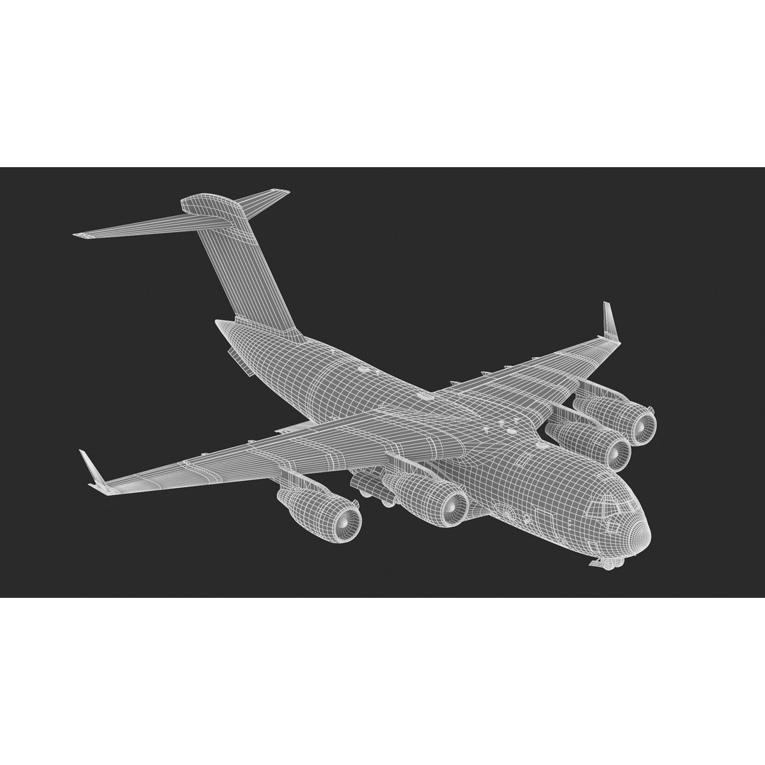 Boeing C-17 Globemaster 3D Model – High Quality Military Aircraft, FBX, OBJ - View 35