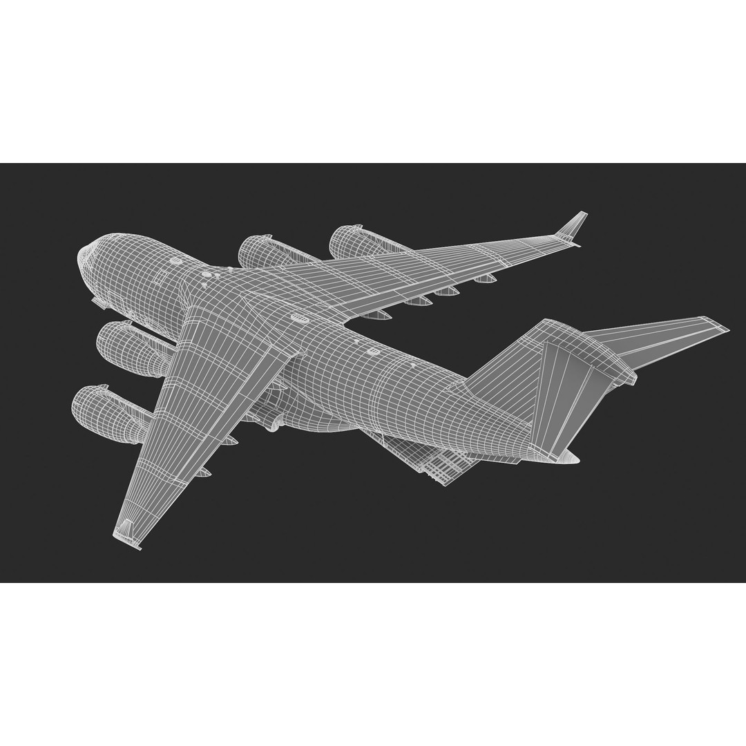 Boeing C-17 Globemaster 3D Model – High Quality Military Aircraft, FBX, OBJ - View 36