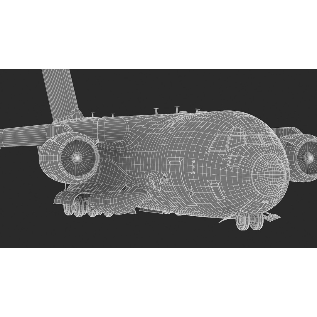 Boeing C-17 Globemaster 3D Model – High Quality Military Aircraft, FBX, OBJ - View 37