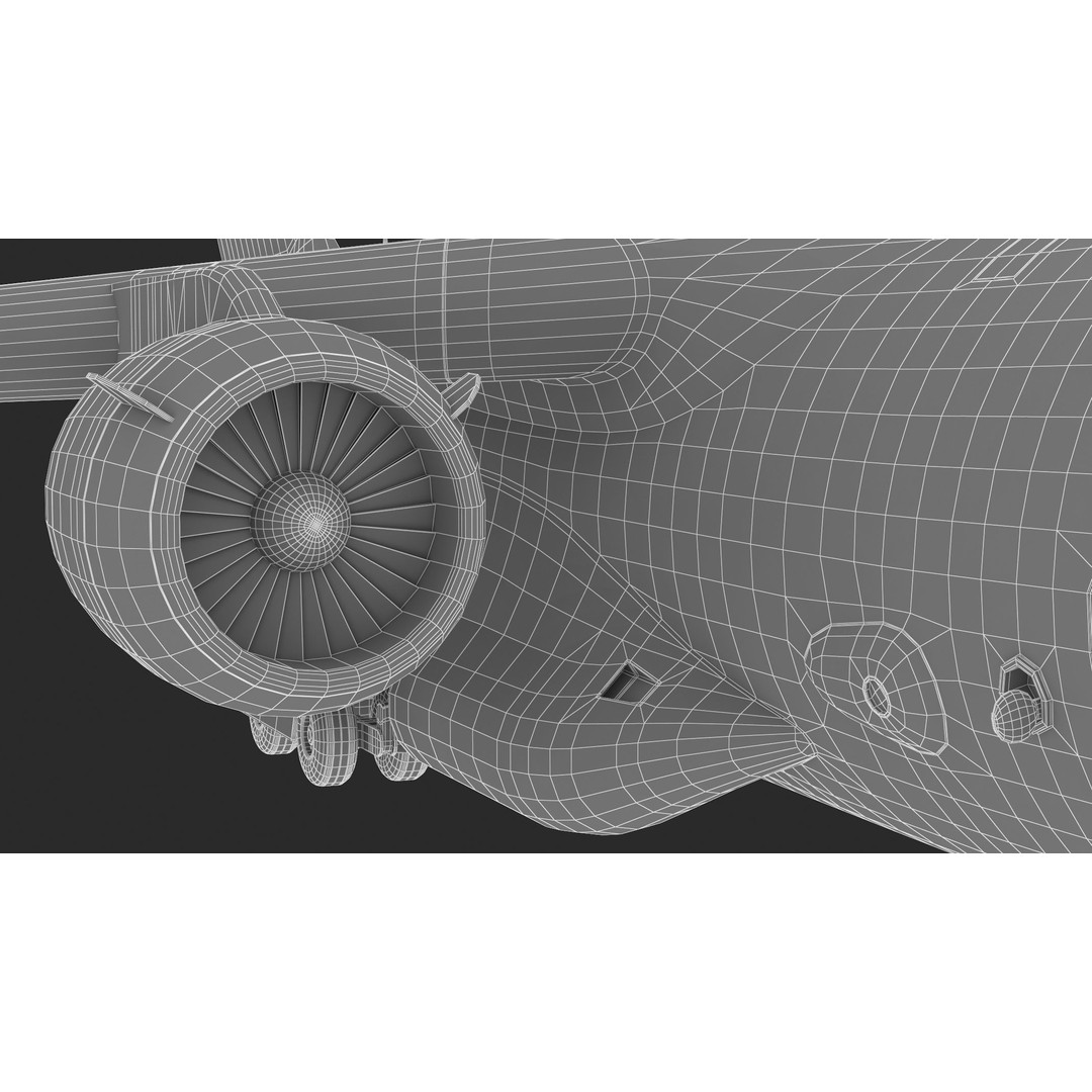 Boeing C-17 Globemaster 3D Model – High Quality Military Aircraft, FBX, OBJ - View 48