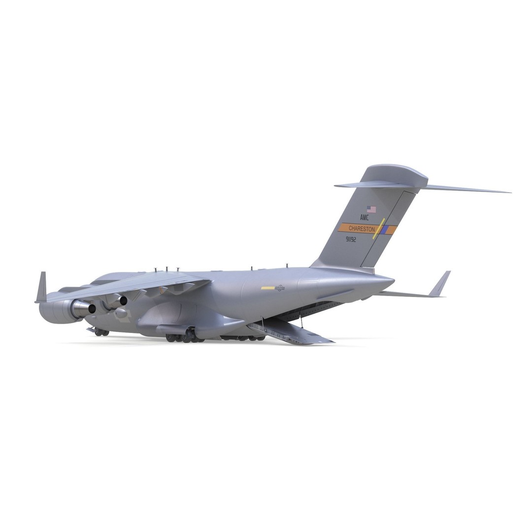 Boeing C-17 Globemaster 3D Model – High Quality Military Aircraft, FBX, OBJ - View 6