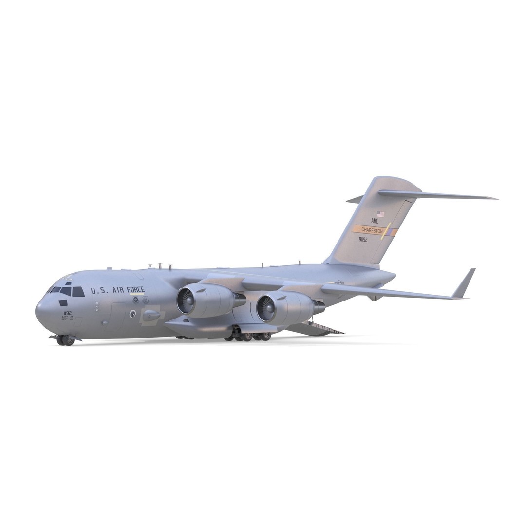 Boeing C-17 Globemaster 3D Model – High Quality Military Aircraft, FBX, OBJ - View 8