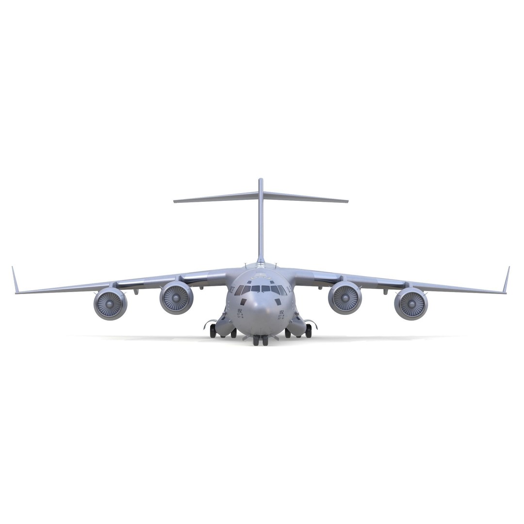 Boeing C-17 Globemaster 3D Model – High Quality Military Aircraft, FBX, OBJ - View 9