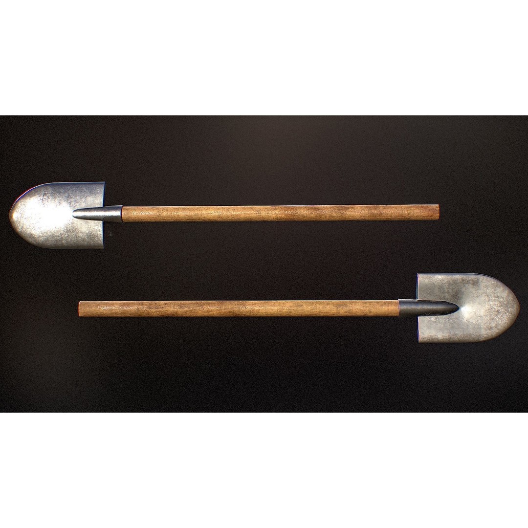 Shovel 3D Model – Low Poly Game Ready Tool with PBR Textures