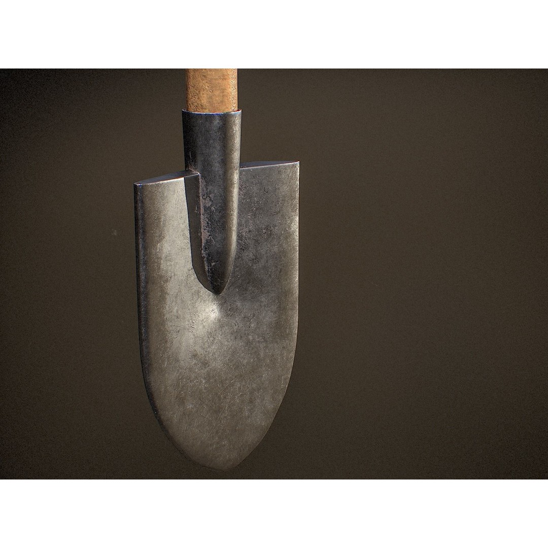Shovel 3D Model – Low Poly Game Ready Tool with PBR Textures - View 3