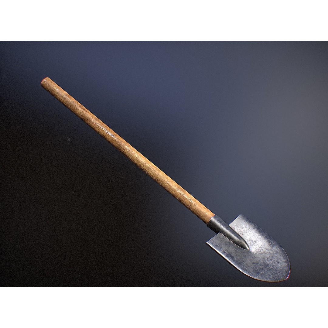 Shovel 3D Model – Low Poly Game Ready Tool with PBR Textures - View 4