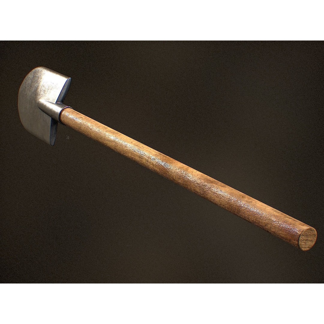Shovel 3D Model – Low Poly Game Ready Tool with PBR Textures - View 5