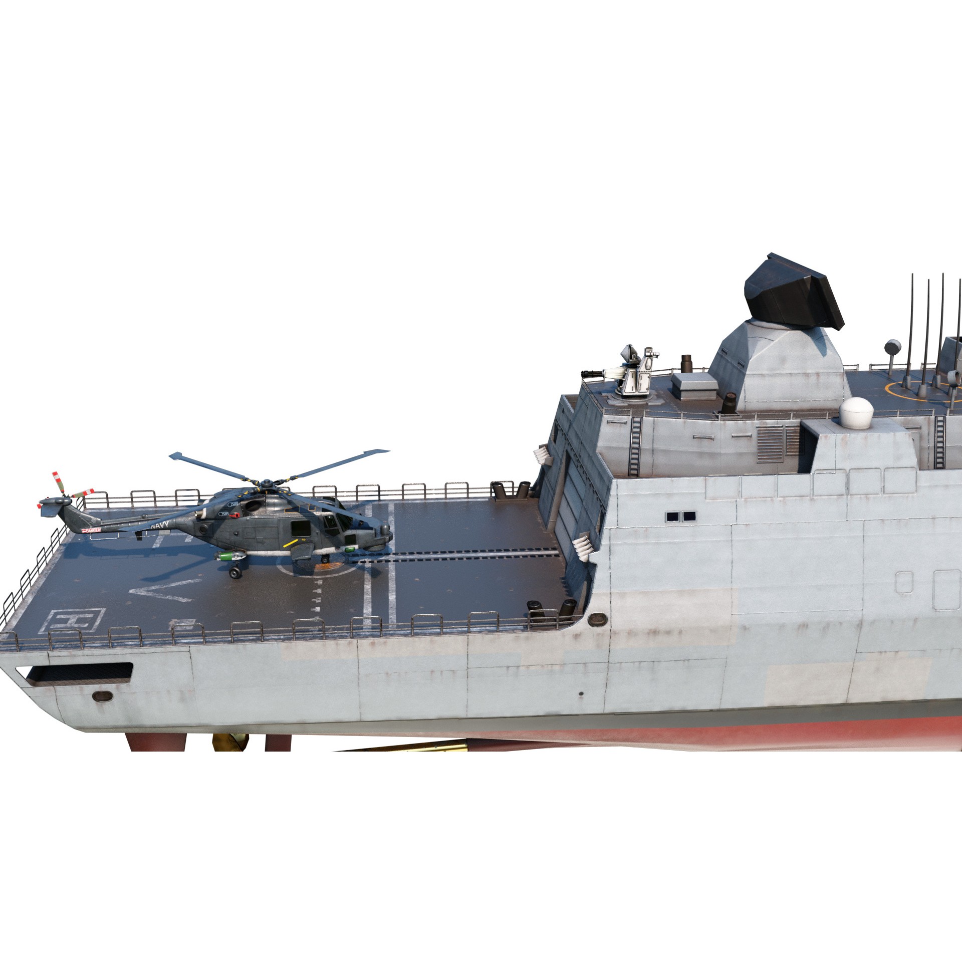 De Zeven Provicien Class Frigate - Low-Poly Game-Ready 3D Model - View 10