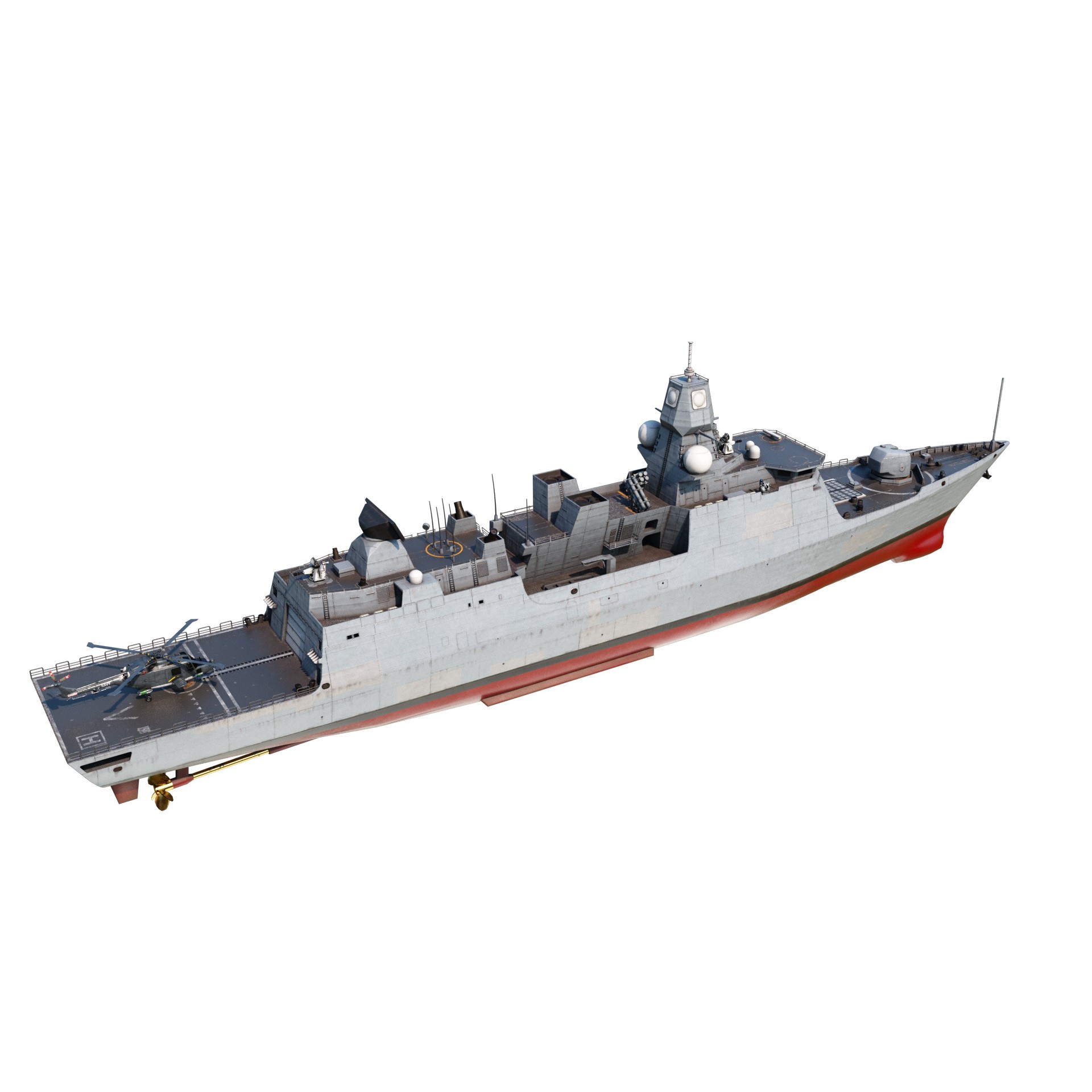 De Zeven Provicien Class Frigate - Low-Poly Game-Ready 3D Model - View 4