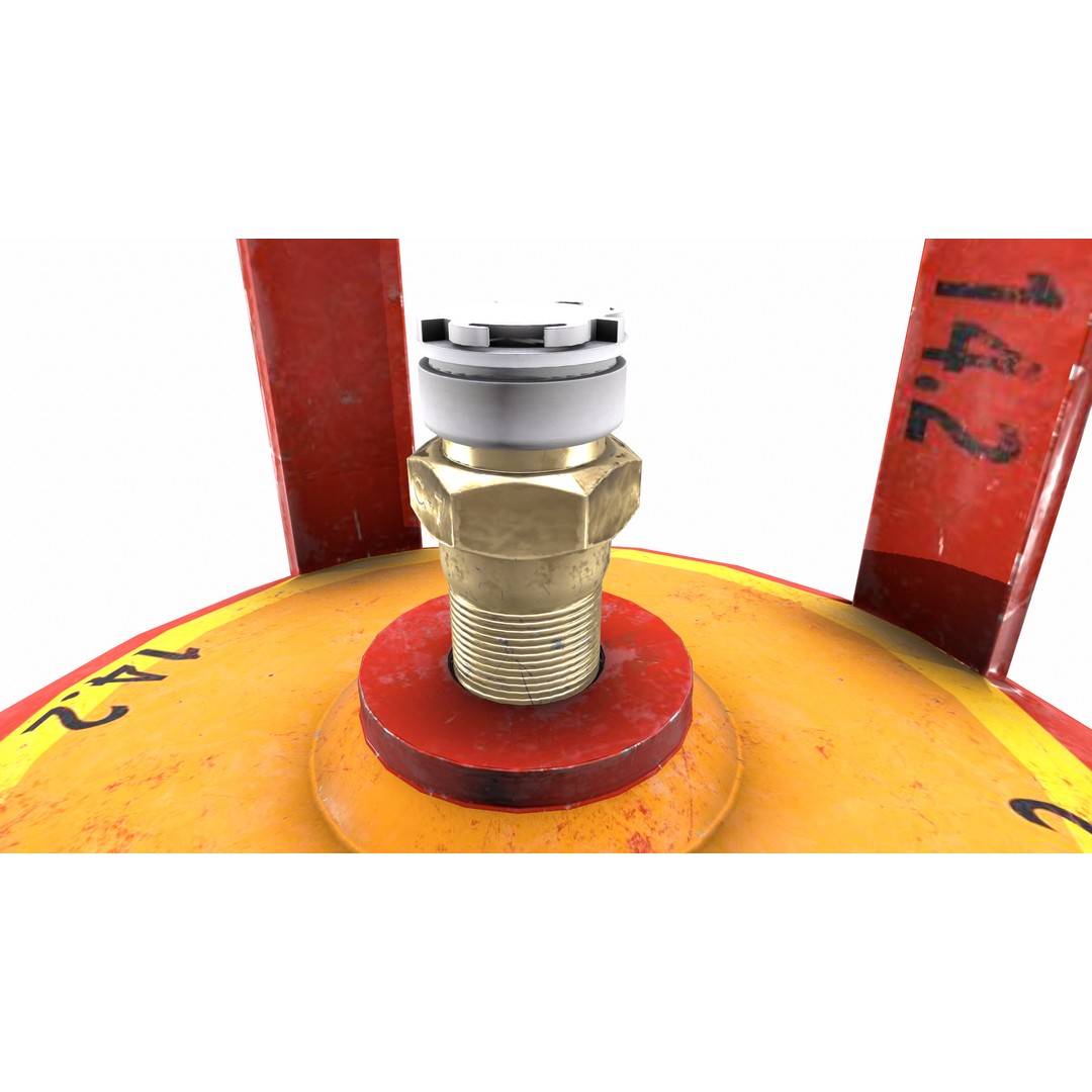 Indane Gas Cylinder 3D Model – Low Poly Game-Ready Asset, FBX - View 13