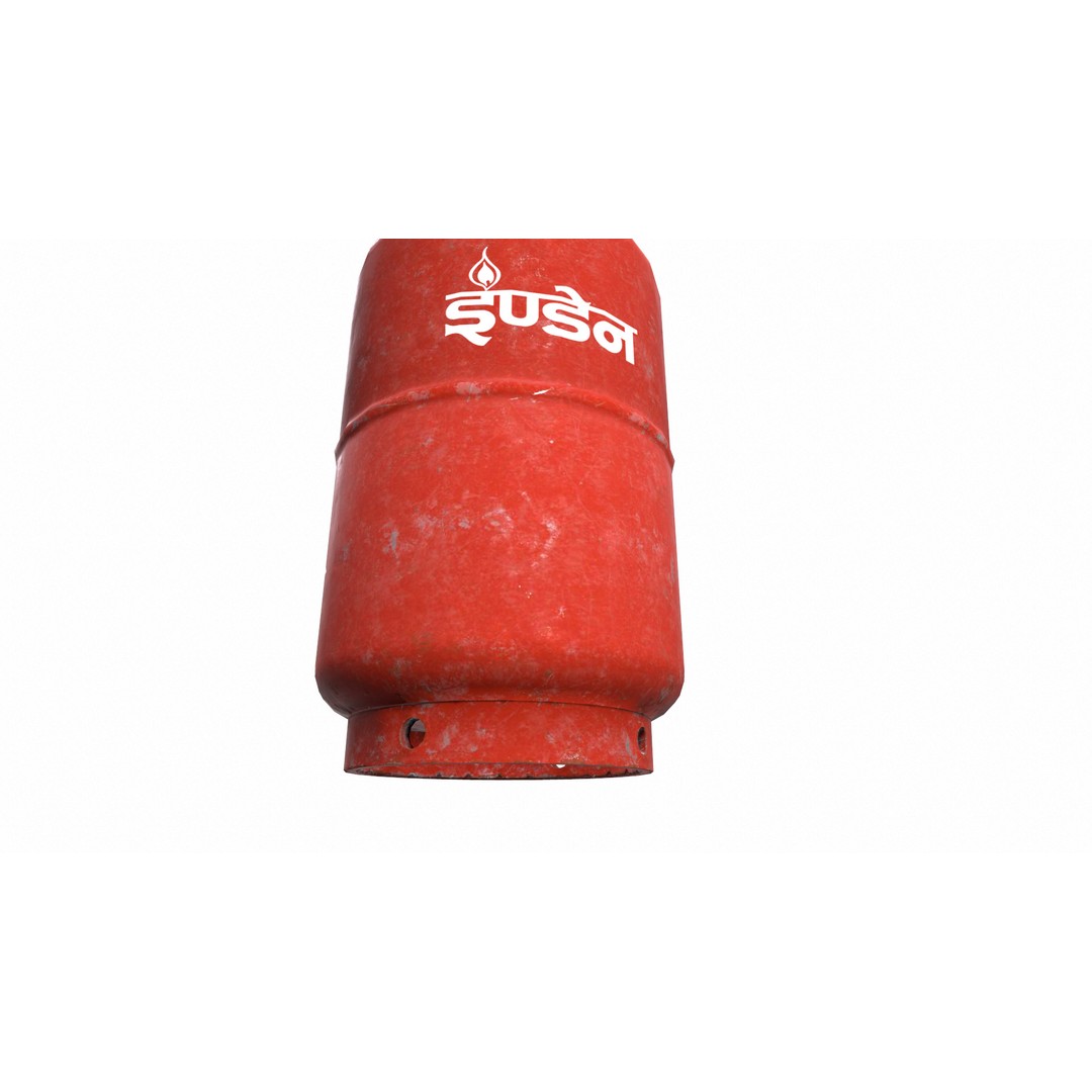 Indane Gas Cylinder 3D Model – Low Poly Game-Ready Asset, FBX - View 19