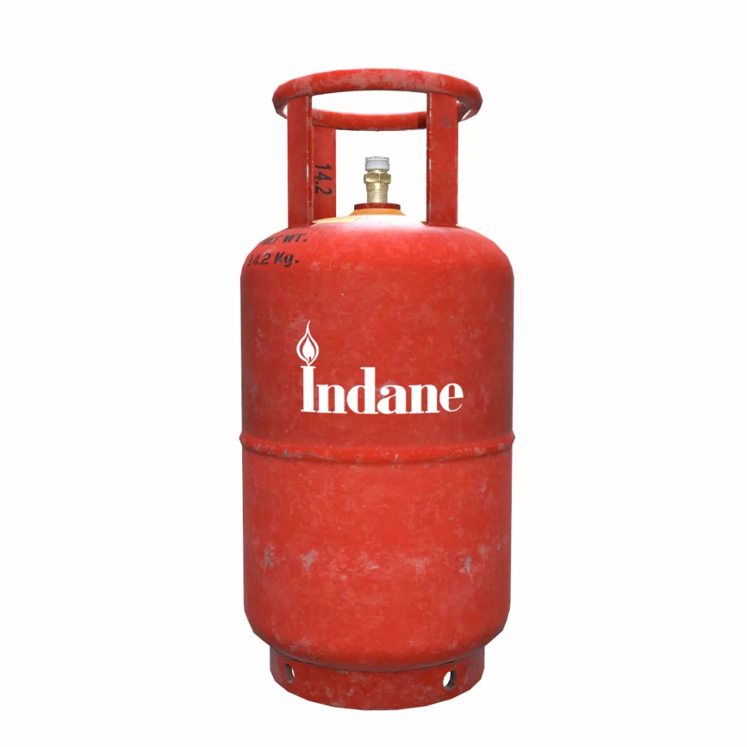 Indane Gas Cylinder 3D Model – Low Poly Game-Ready Asset, FBX - View 2
