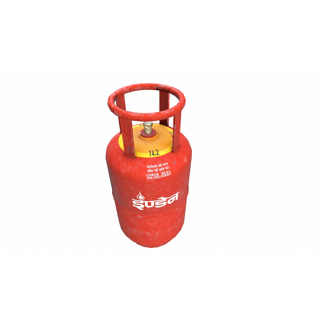 Indane Gas Cylinder 3D Model – Low Poly Game-Ready Asset, FBX - View 20