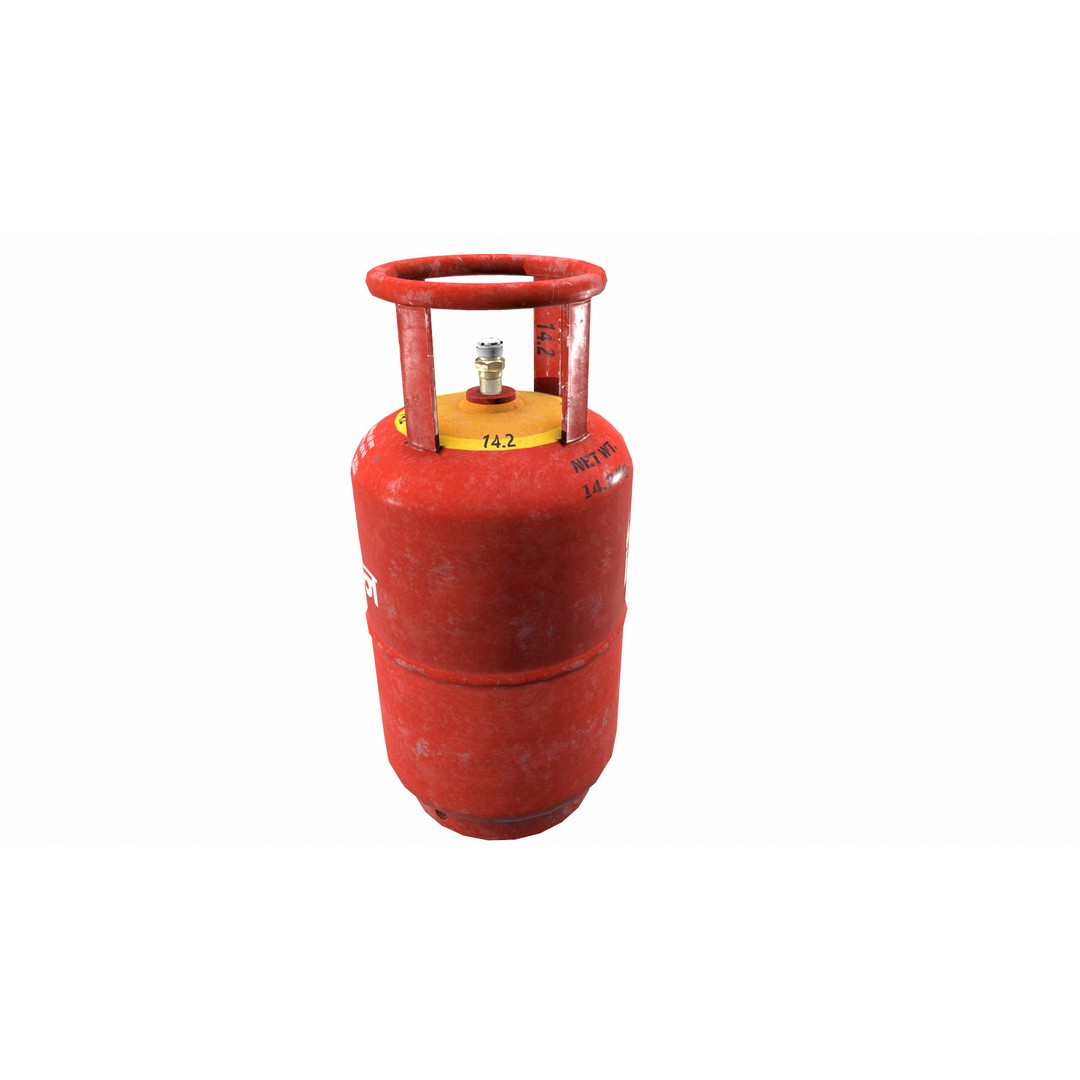 Indane Gas Cylinder 3D Model – Low Poly Game-Ready Asset, FBX - View 21