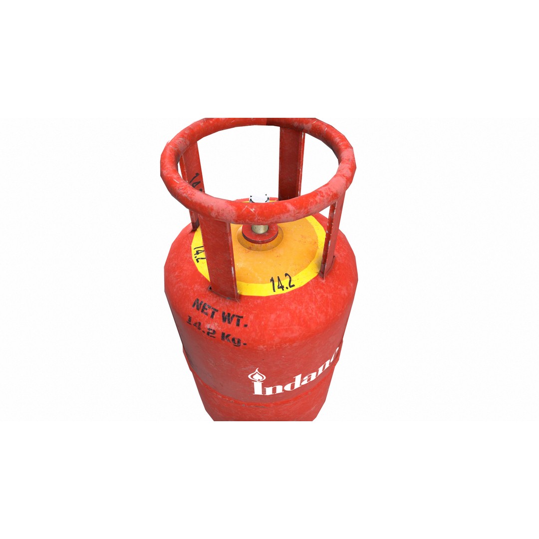 Indane Gas Cylinder 3D Model – Low Poly Game-Ready Asset, FBX - View 22