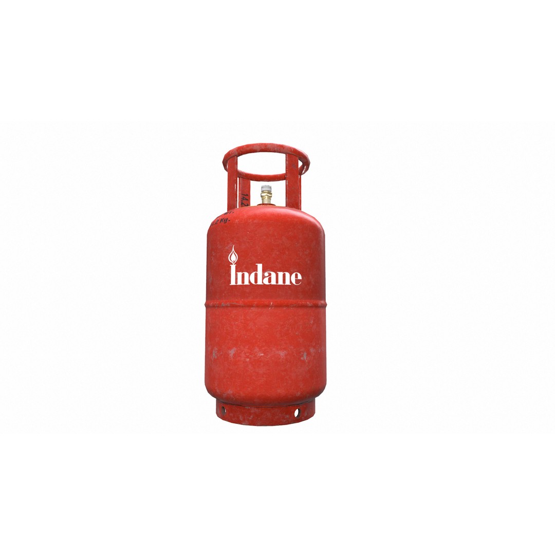 Indane Gas Cylinder 3D Model – Low Poly Game-Ready Asset, FBX - View 25