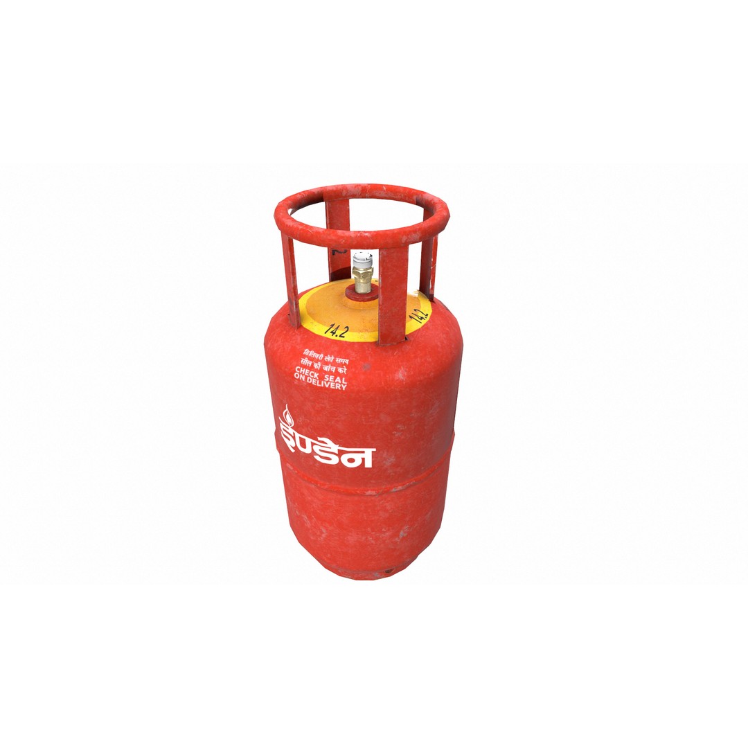 Indane Gas Cylinder 3D Model – Low Poly Game-Ready Asset, FBX - View 27