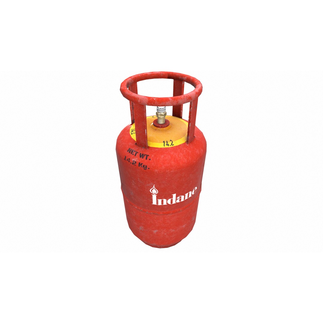 Indane Gas Cylinder 3D Model – Low Poly Game-Ready Asset, FBX - View 28