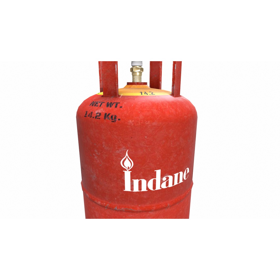 Indane Gas Cylinder 3D Model – Low Poly Game-Ready Asset, FBX - View 29