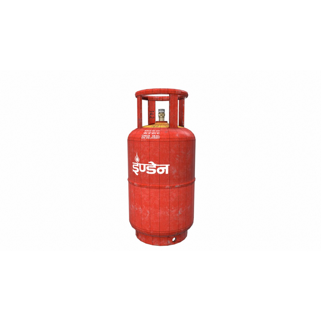 Indane Gas Cylinder 3D Model – Low Poly Game-Ready Asset, FBX - View 31