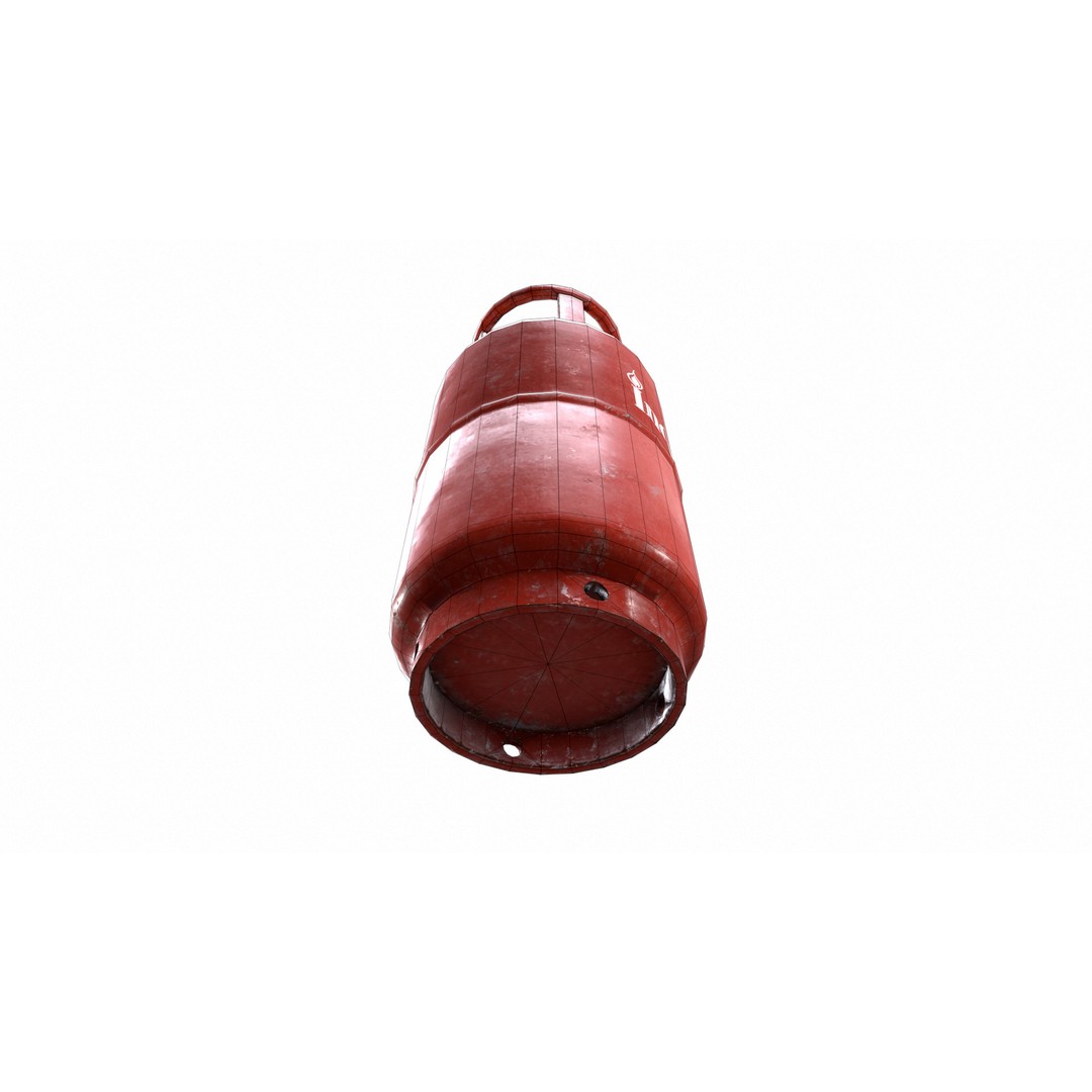 Indane Gas Cylinder 3D Model – Low Poly Game-Ready Asset, FBX - View 35