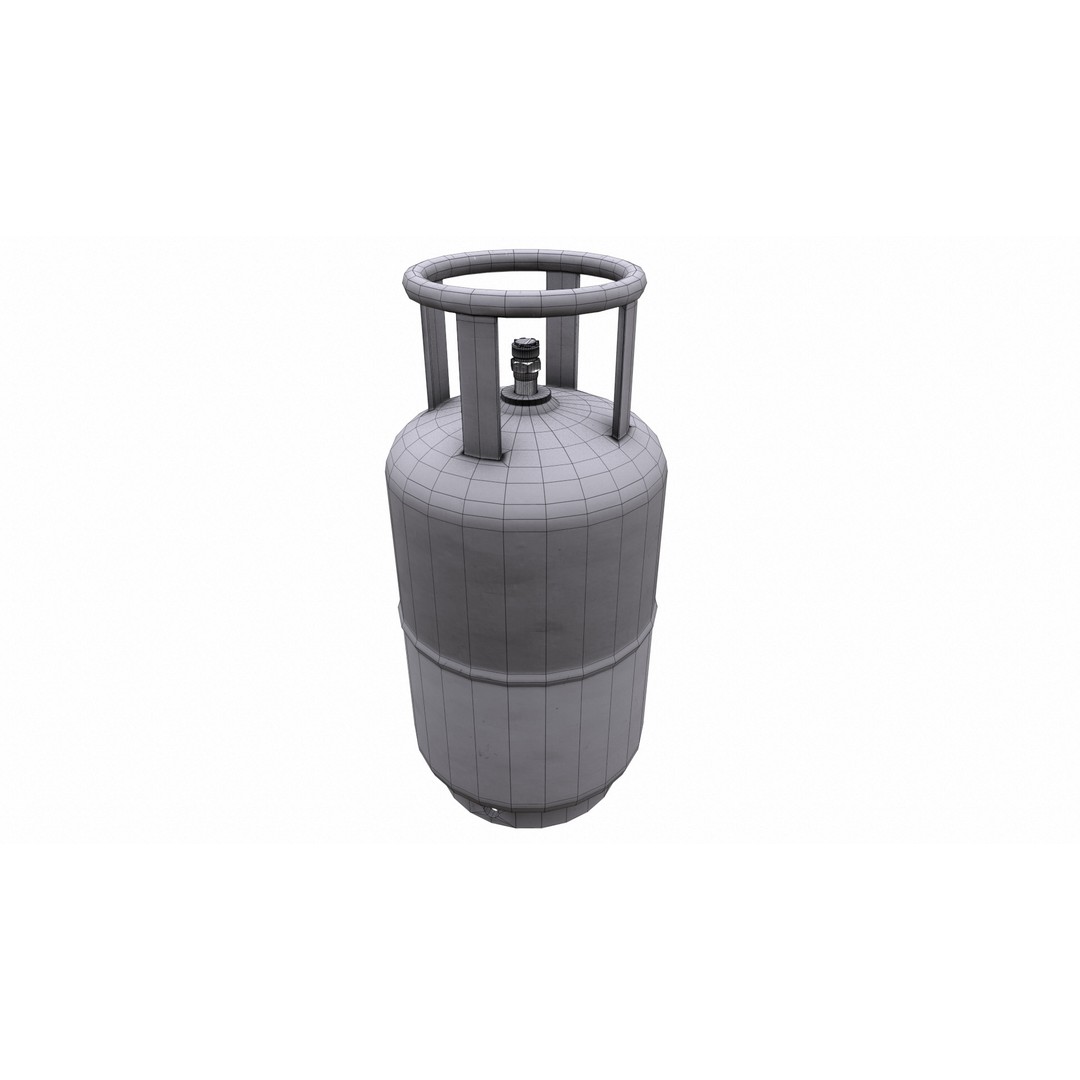 Indane Gas Cylinder 3D Model – Low Poly Game-Ready Asset, FBX - View 37