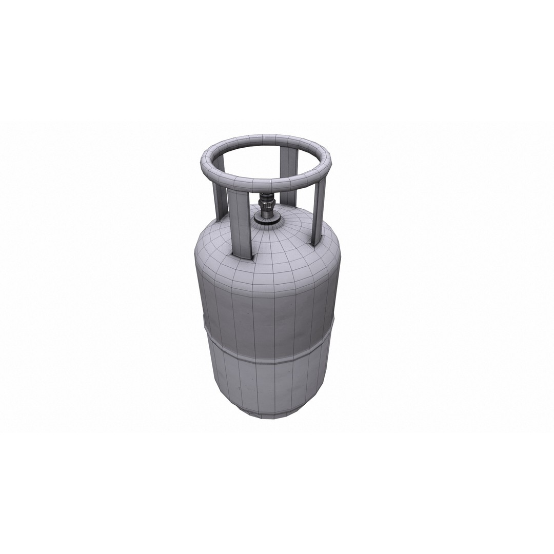 Indane Gas Cylinder 3D Model – Low Poly Game-Ready Asset, FBX - View 38