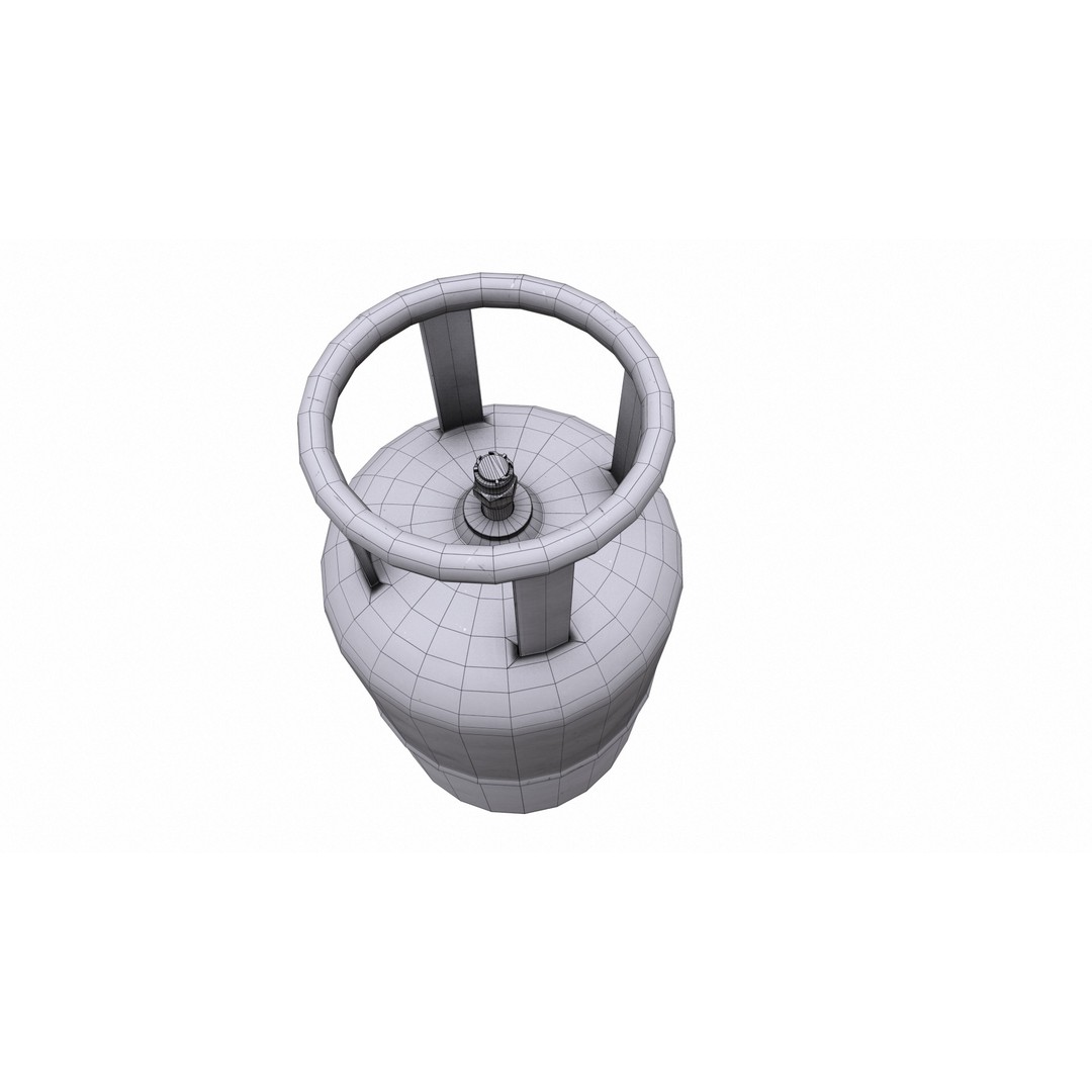 Indane Gas Cylinder 3D Model – Low Poly Game-Ready Asset, FBX - View 39
