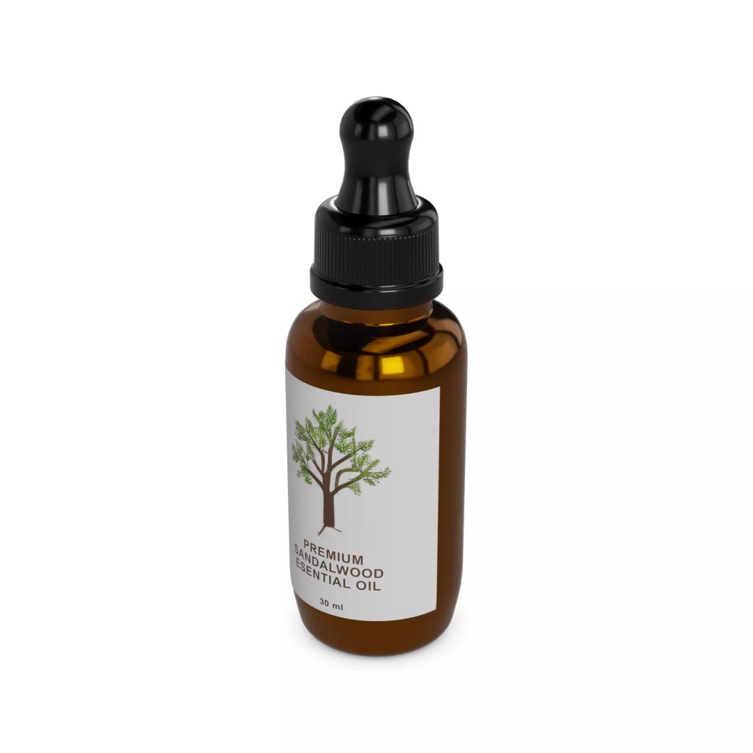 Sandalwood Essential Oil 3D Model – Low Poly Game Asset, FBX - View 2