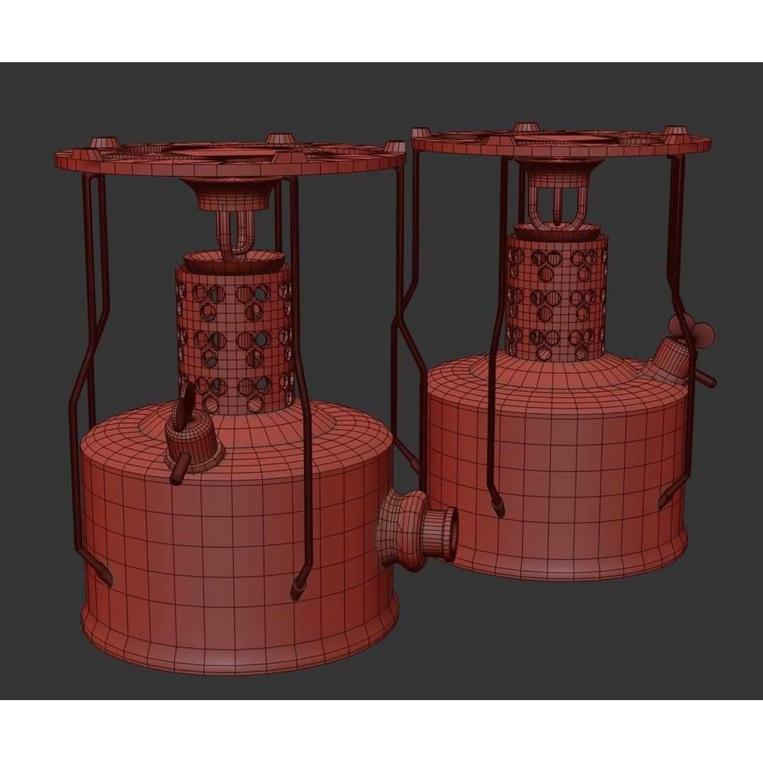 Camping Gas Stove 3D Model – Low Poly PBR Game Asset, FBX