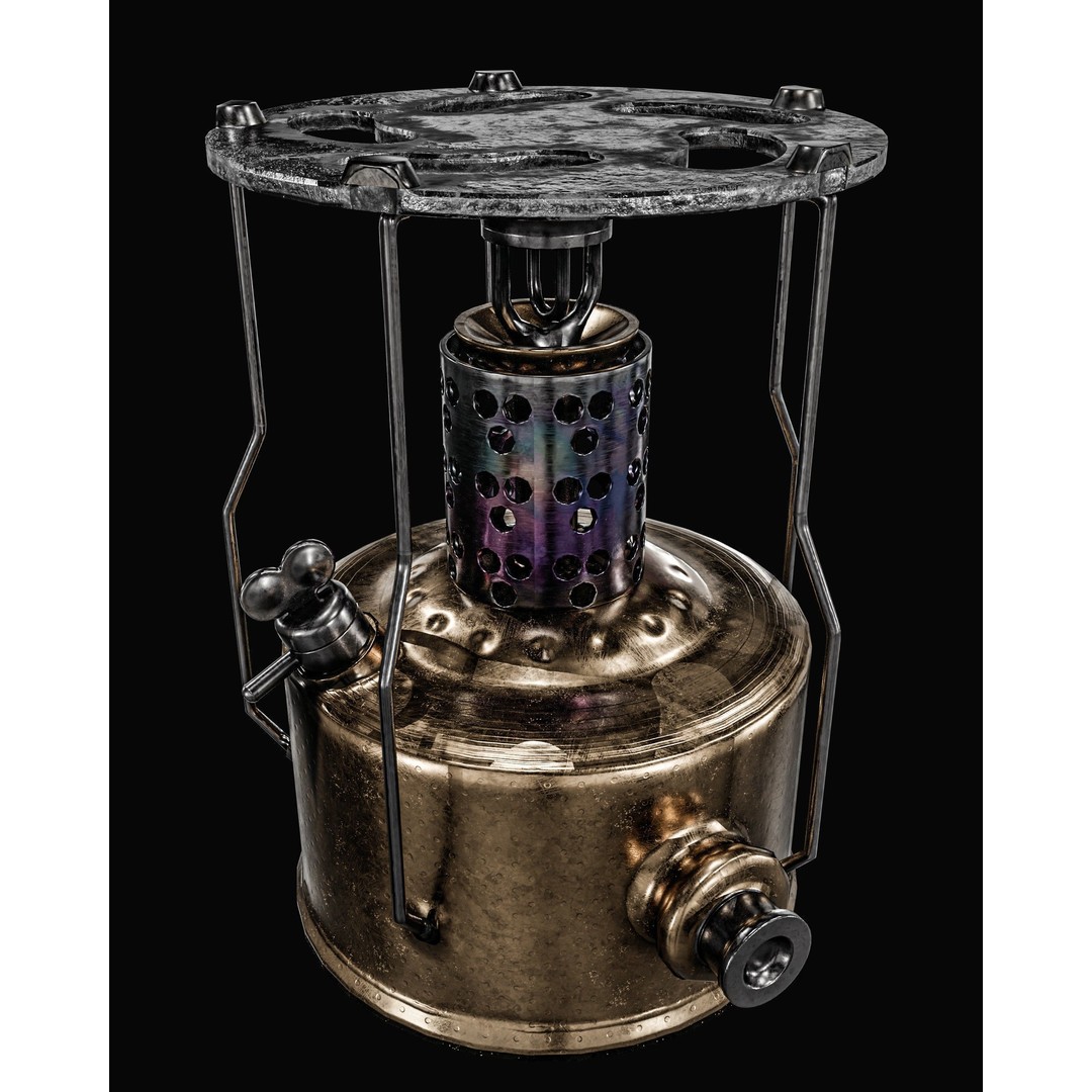 Camping Gas Stove 3D Model – Low Poly PBR Game Asset, FBX - View 11