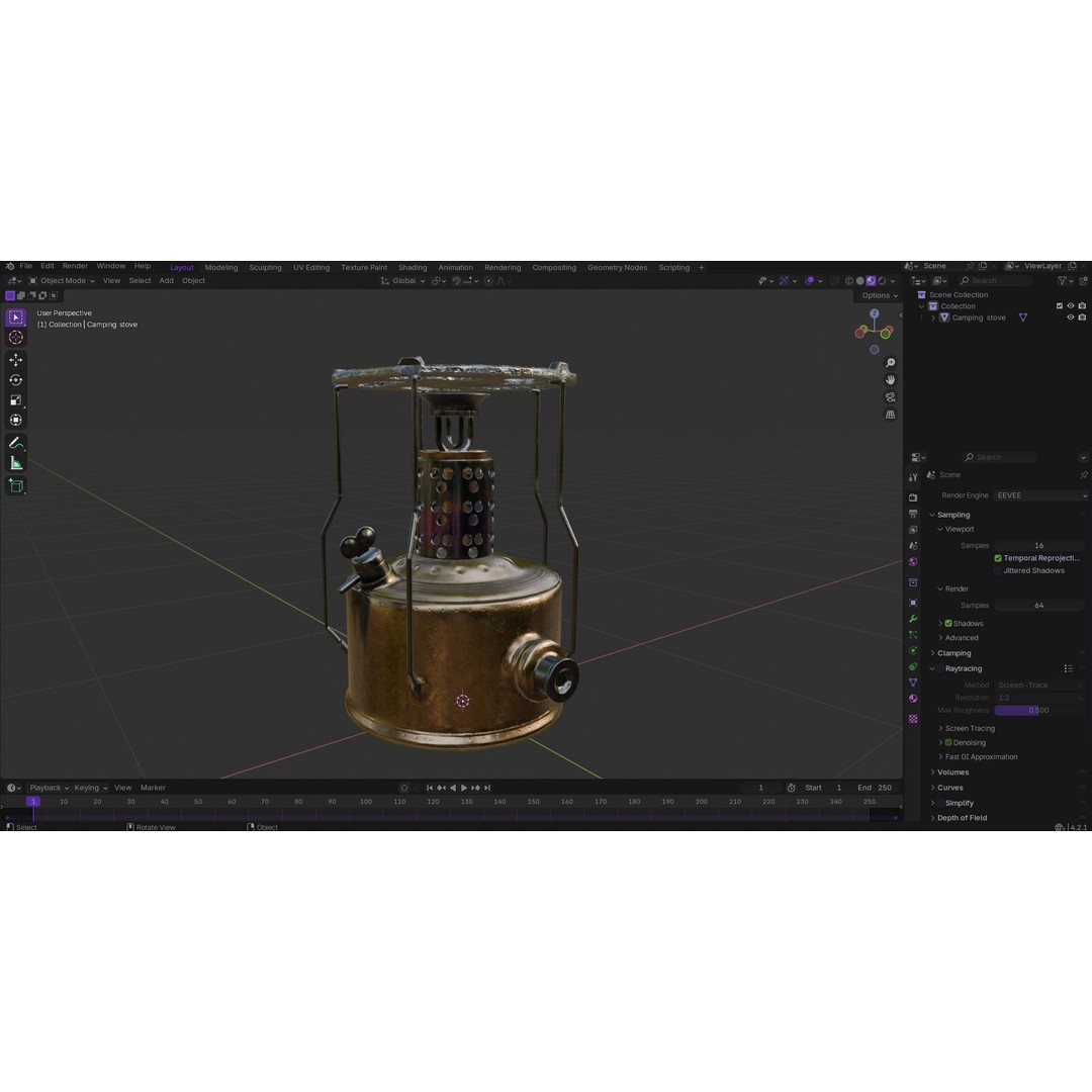 Camping Gas Stove 3D Model – Low Poly PBR Game Asset, FBX - View 19