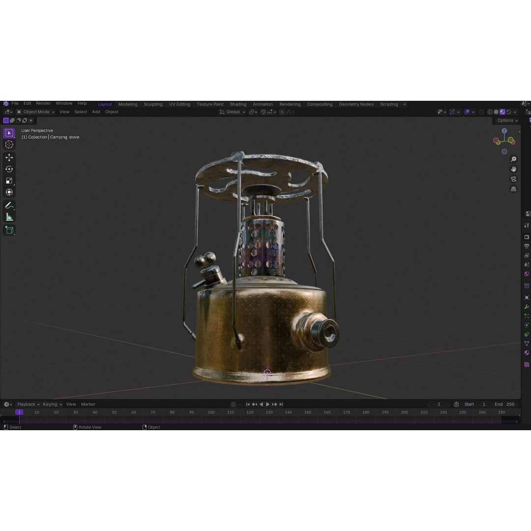 Camping Gas Stove 3D Model – Low Poly PBR Game Asset, FBX - View 20