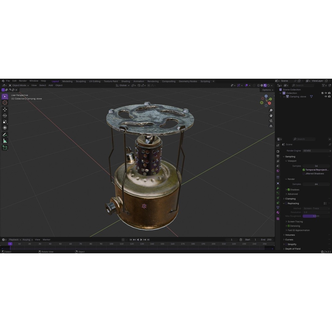 Camping Gas Stove 3D Model – Low Poly PBR Game Asset, FBX - View 21