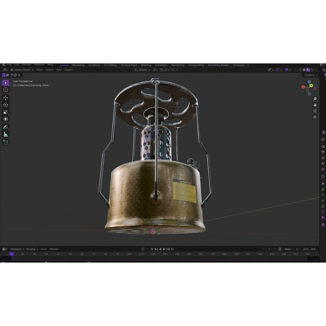 Camping Gas Stove 3D Model – Low Poly PBR Game Asset, FBX - View 22