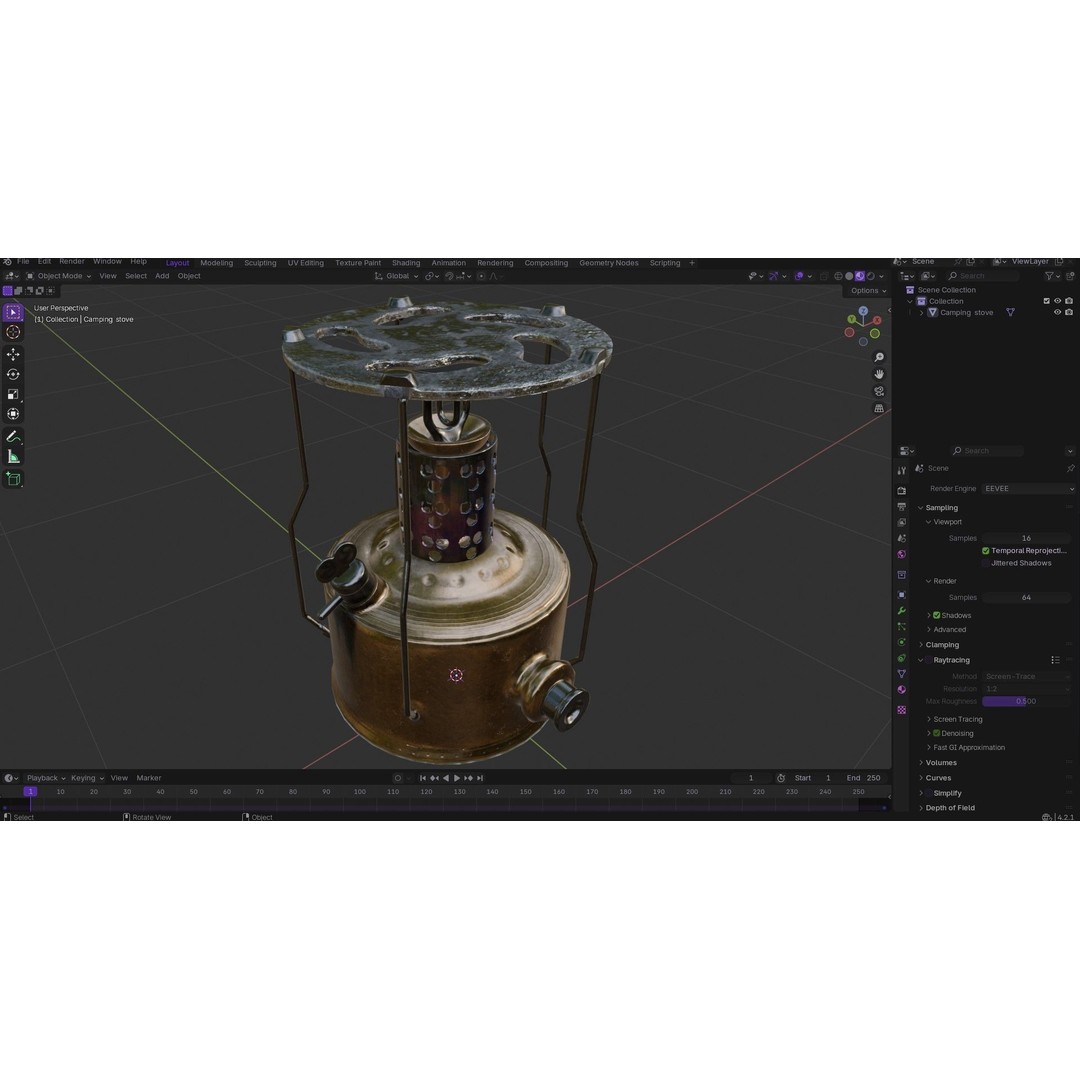 Camping Gas Stove 3D Model – Low Poly PBR Game Asset, FBX - View 23