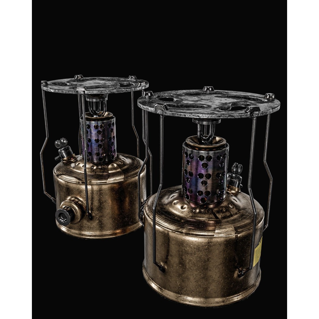 Camping Gas Stove 3D Model – Low Poly PBR Game Asset, FBX - View 3